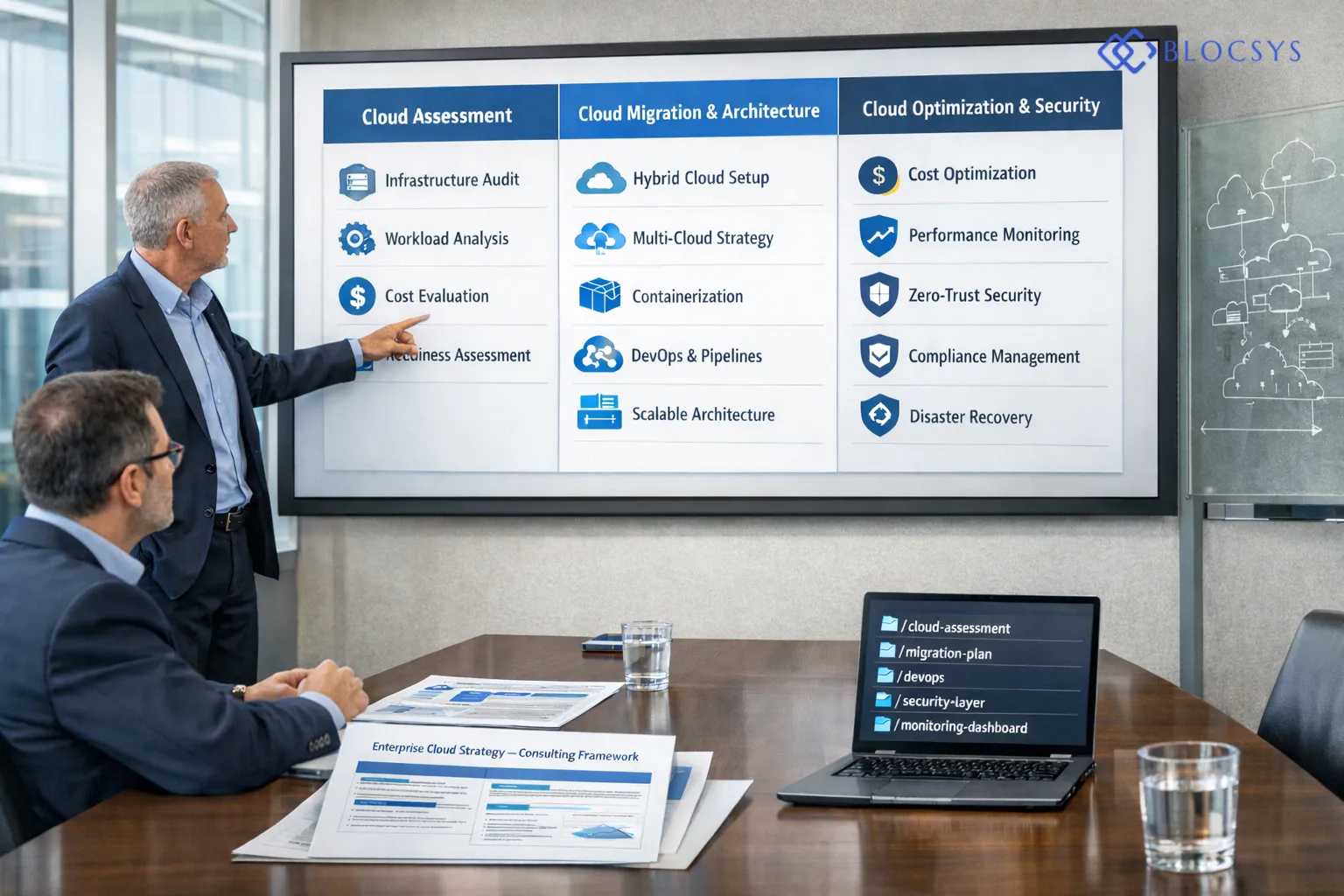 Enterprise cloud consulting strategy meeting