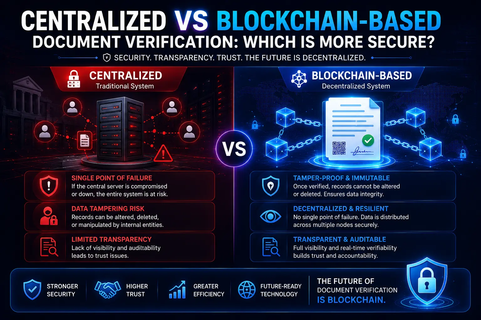 Centralized vs Blockchain-Based Document Verification Which Is More Secure