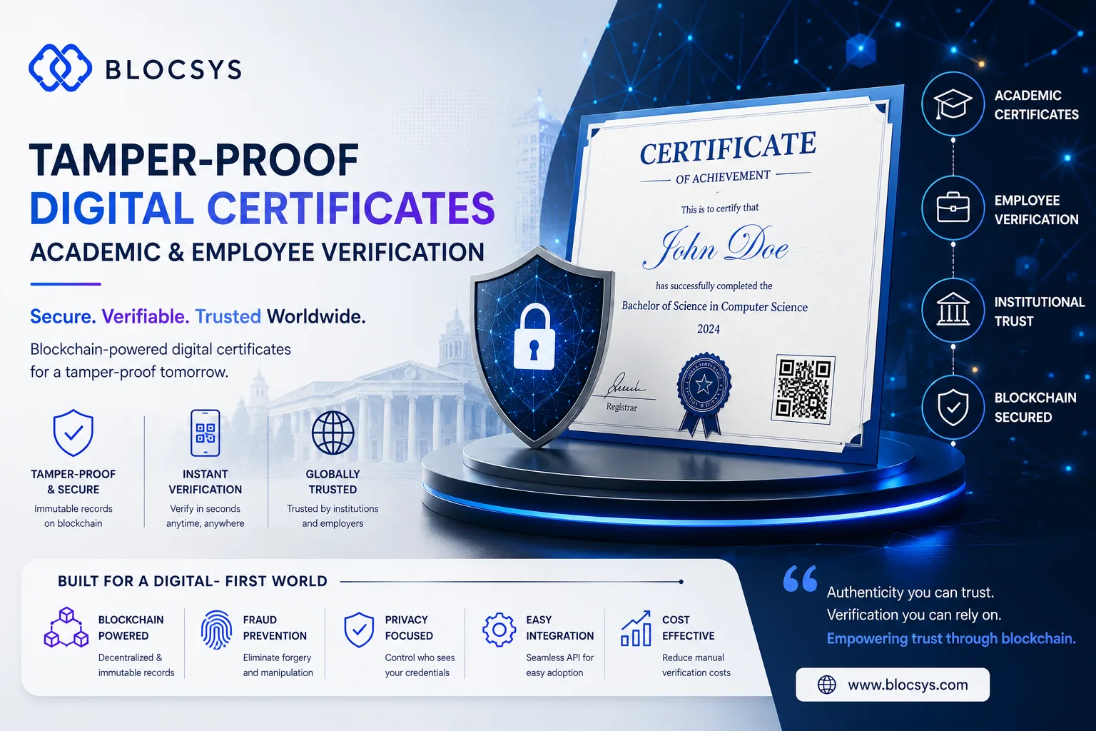 Tamper-Proof Digital Certificates The Future of Academic & Employee Verification