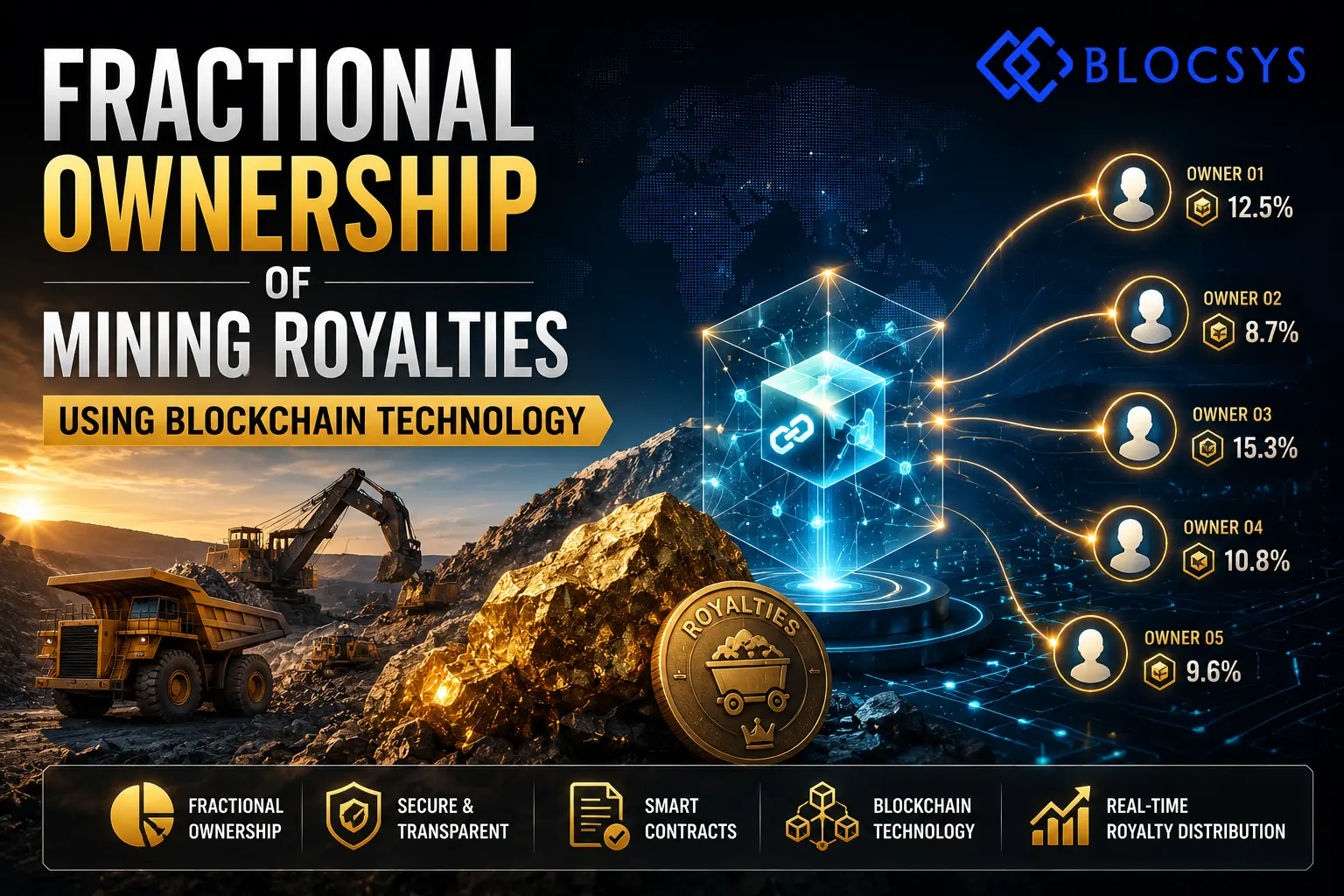 Fractional Ownership of Mining Royalties with Blockchain