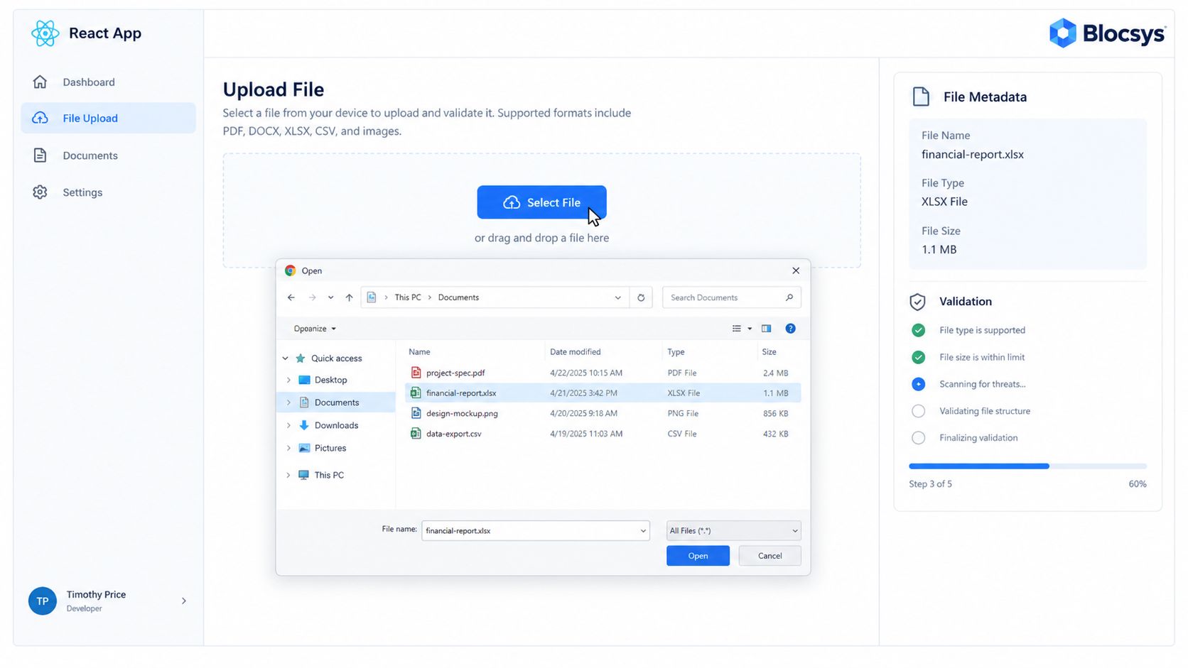Screenshot from https://placehold.co/1200x800/png?text=React+file+selection+component