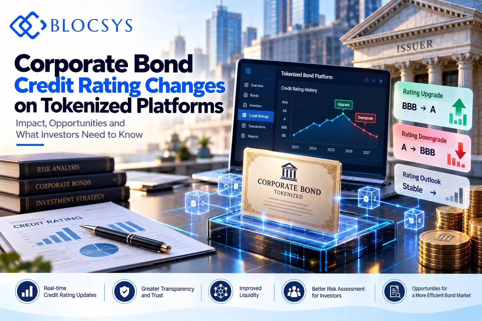 Corporate Bond Rating Changes on Tokenized Platforms